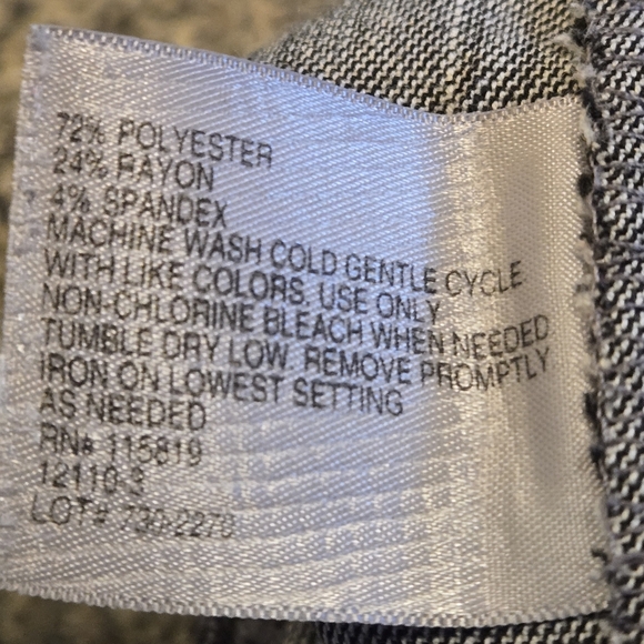 Worthington Petite Modern Fit Gray White Pinstripe Wide-Leg Trousers Women's 14P - Picture 9 of 15